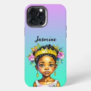 Personalisierte kleine Prinzessin farbige Mädchen iPhone 13 Pro Max Hülle