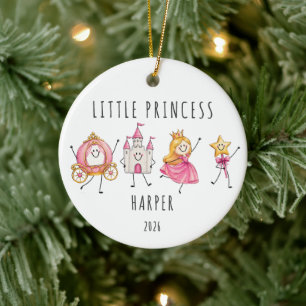 Personalisierte kleine Prinzessin Keramik Ornament