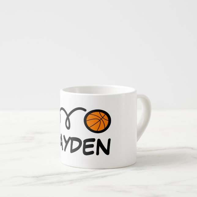 Personalisierte kleine Tasse mit niedlichem Basket (Vorderseite Rechts)