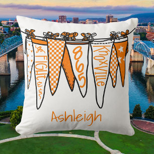 Personalisierte Knoxville Orange & White Pennant Kissen