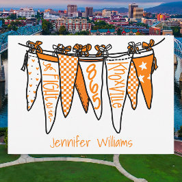 Personalisierte Knoxville Orange & White Pennants Mitteilungskarte