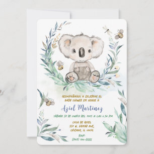 Personalisierte Koala-Junge-Baby-Party Einladung