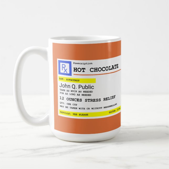 Personalisierte Kochschokolade Kaffeetasse (Links)