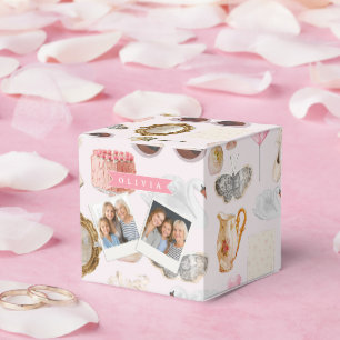 Personalisierte Kokette Rosa Vintage Weiblich Geschenkschachtel