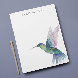 Personalisierte Kolibri-Wasserfarben-Notizkarte Mitteilungskarte