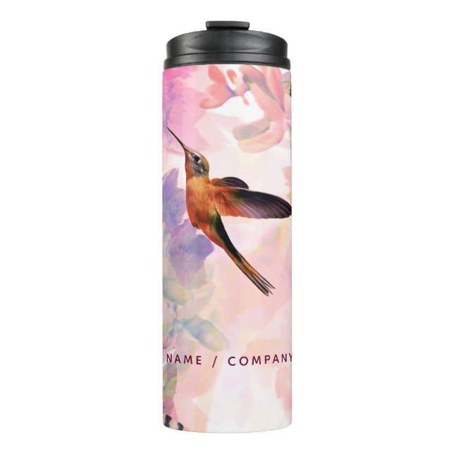 Personalisierte Kolibriwatercolor-Flaschen-Flasche Thermosbecher (Vorderseite)