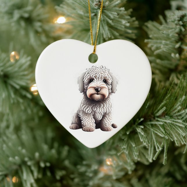 Personalisierte Komondor Puppy Keramik Ornament (Baum)