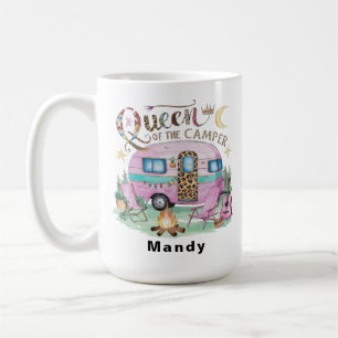 Personalisierte "Königin des Campers" Glamping Kaffeetasse