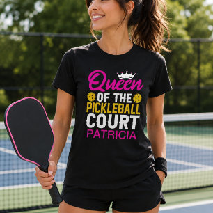 Personalisierte Königin des Pickleball Court T-Shirt