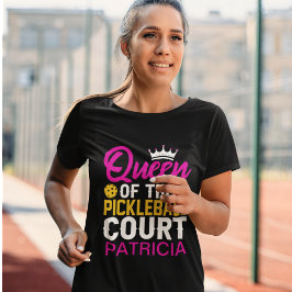 Personalisierte Königin des Pickleball Court T-Shirt