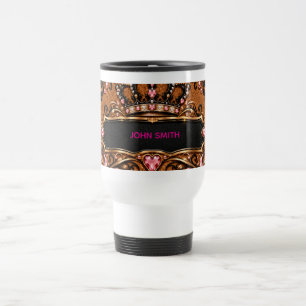 Personalisierte königliche Rosen-Gold-Krone-Kaffee Reisebecher