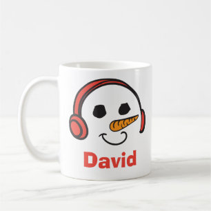 Personalisierte Kopfhörer Musik Snowman Kaffeetasse