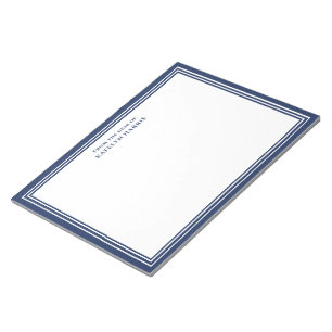 Personalisierte Korrespondenz Navy-Blauer Rand Notizblock
