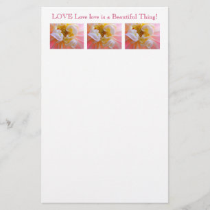 Personalisierte Korrespondenz Rosa Dahlien Blumen  Briefpapier
