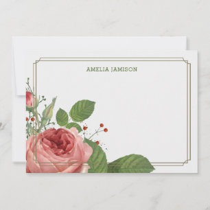 Personalisierte Korrespondenzkarte Rose Bloom Noti Mitteilungskarte