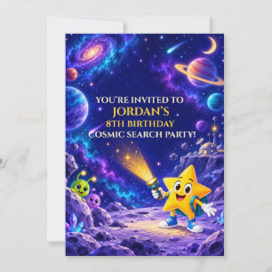 Personalisierte Kosmische Party Kinder Weltraum Ge Einladung