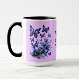 Personalisierte Kosmische Schmetterlinge Rosa Tasse