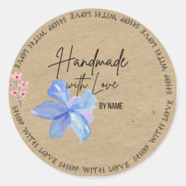 Personalisierte Kraft Handarbeit mit Liebe Runder Aufkleber
