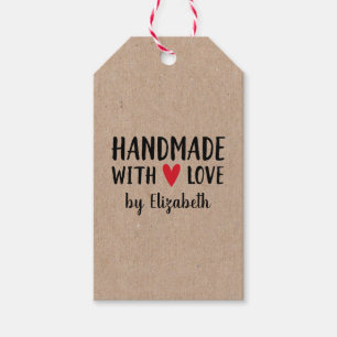 Personalisierte Kraft Handmade With Love Geschenka Geschenkanhänger