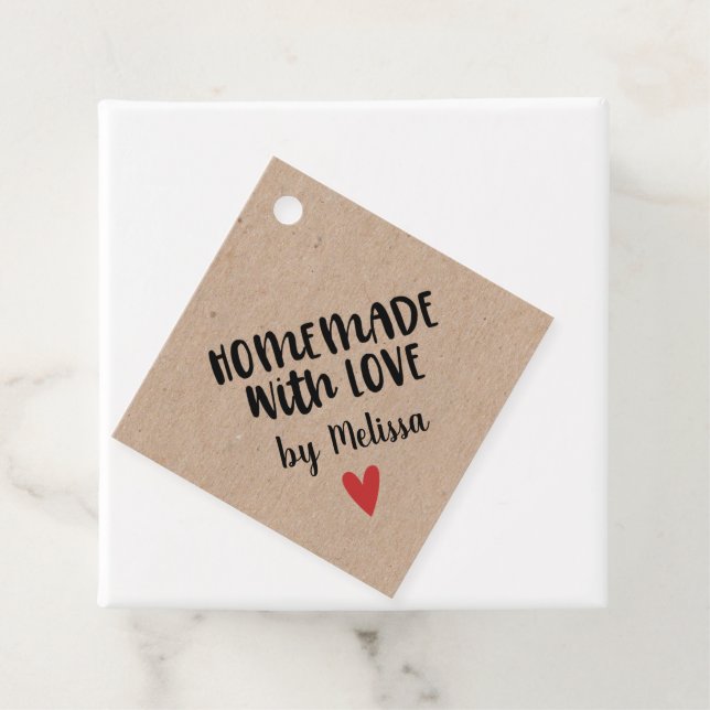 Personalisierte Kraft-Hausgemachte mit Liebe-Gesch Geschenkanhänger (Beispiel)