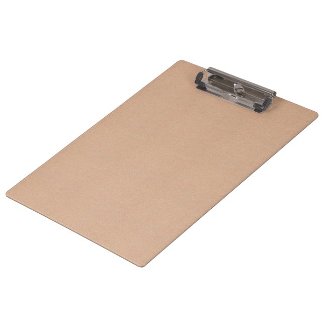 Personalisierte Kraft Paper Style Clipdesign Klemmbrett (Schrägansicht)