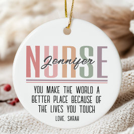 Personalisierte Krankenpflege Weihnachten Keramik Ornament