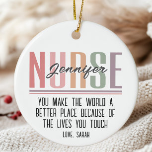Personalisierte Krankenpflege Weihnachten Keramik Ornament