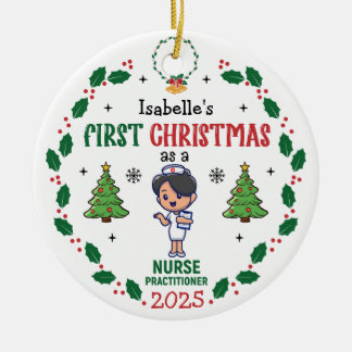 Personalisierte Krankenpfleger - Erste Weihnachtsf Keramik Ornament