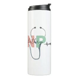 Personalisierte Krankenpfleger Retro NP Namensschi Thermosbecher