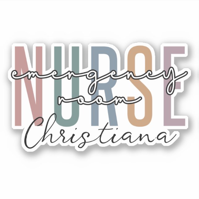 Personalisierte Krankenpflegerin Aufkleber (Vorderseite)