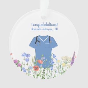 Personalisierte Krankenschwester RN LPN NP blaue O Ornament