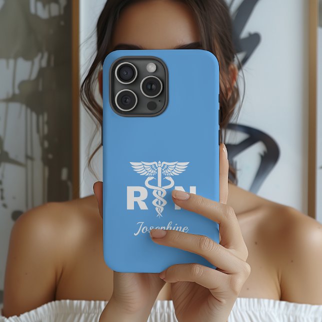 Personalisierte Krankenschwester-Telefonhülle, Ges iPhone Hülle (personalized rn nurse phone case, caduceus symbol nurse gift, nurse graduation gift phone case,)