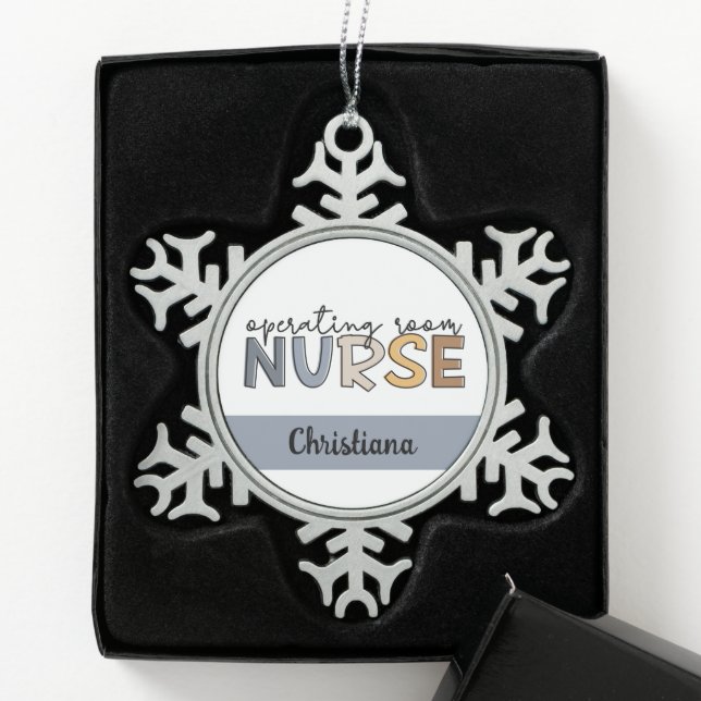 Personalisierte Krankenversicherung oder Krankenve Schneeflocken Zinn-Ornament (Box)