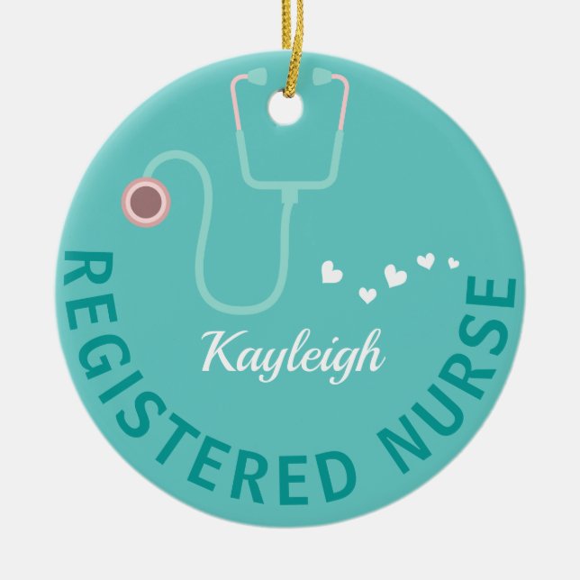 Personalisierte Krankenversicherung — Stethoskop Keramik Ornament (Vorne)