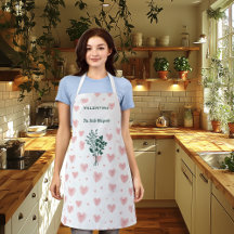 Personalisierte Kräuterflüster-Schürze mit rosa He