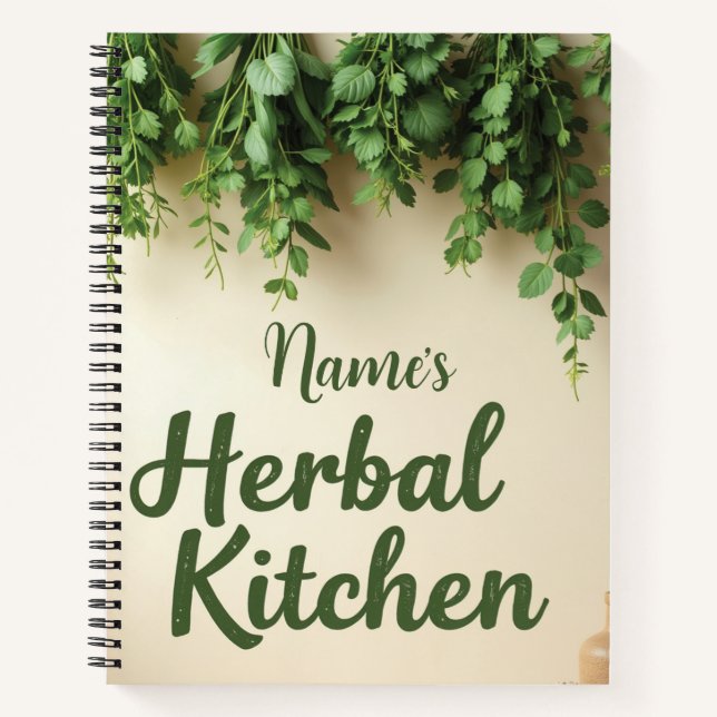 Personalisierte Kräuterküche Rezept Notizbuch (Vorderseite)