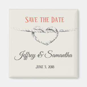 Personalisierte Krawatte der Knoten/Save the Date Magnet