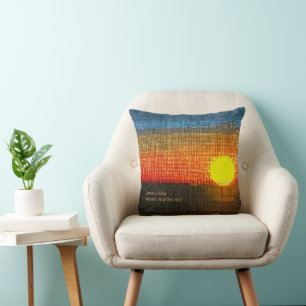 Personalisierte Kreuzstich Art Sunset Kissen