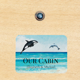 Personalisierte Kreuzungstür Wasserfarbener Wal Do Magnet