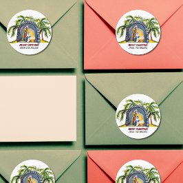 Personalisierte Krippe Szene2 Weihnachten Runder Aufkleber