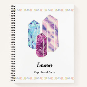 Personalisierte Kristalle und Edelsteine-Logbuch Notizbuch
