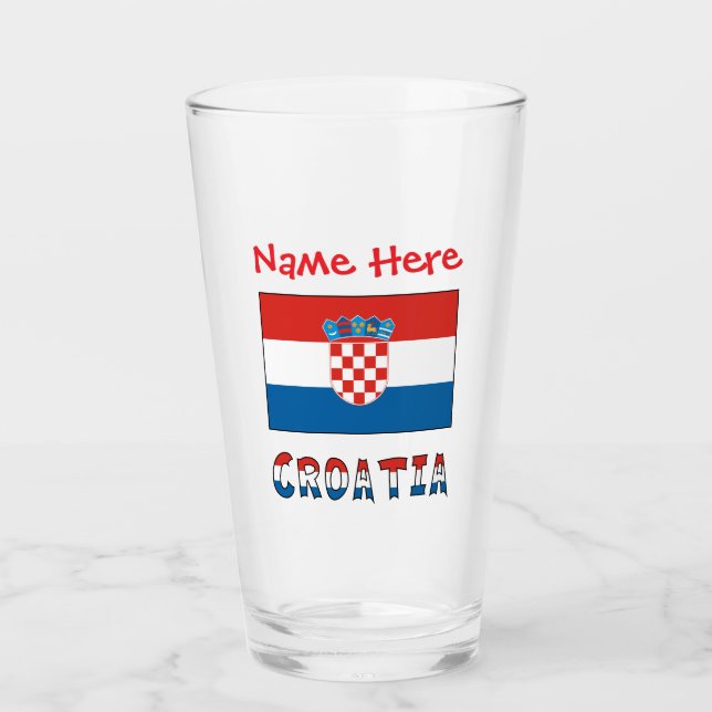 Personalisierte kroatische Flagge  Glas (Vorderseite)