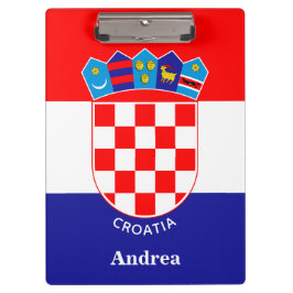 Personalisierte kroatische Flagge mit Namen Klemmbrett