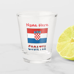 Personalisierte kroatische Flagge  Schnapsglas