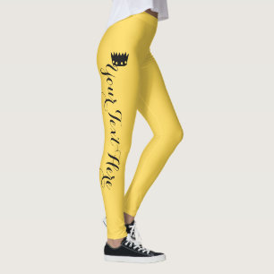 Personalisierte Krone Senfgelb Leggings