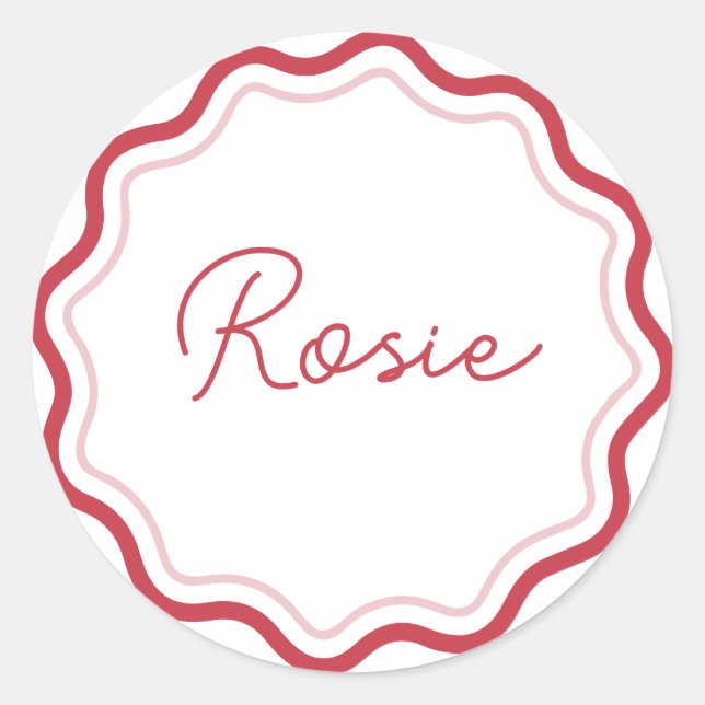 Personalisierte Krümmungswellen für Rundkleber Runder Aufkleber (Vorderseite)