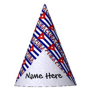 Personalisierte kubanische dunkelblaue Flagge geka Partyhütchen