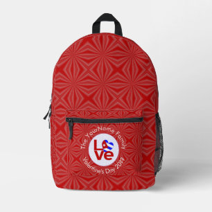 Personalisierte Kubanische Flagge Rot LOVE  Bedruckter Rucksack