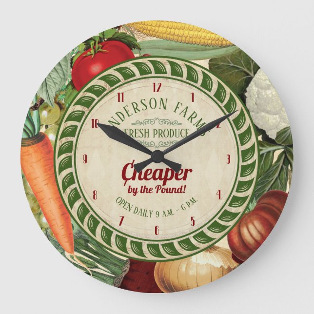 personalisierte Küche Große Wanduhr (Vorderseite)