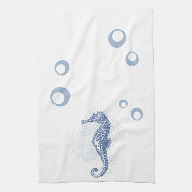 Personalisierte Küche Handtuch Seepferd Ocean Beac (Vertikal)